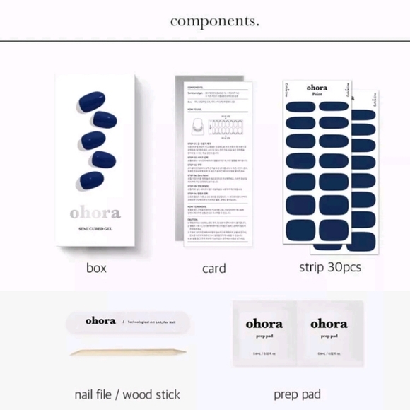 Ohora semi cured gel nail strips "Noble Navy" New Box! - Picture 3 of 6